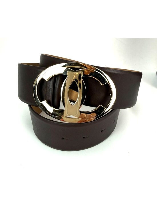 Chanel Interlocking CC Logo Brown Leather Belt 95/38 main image 12